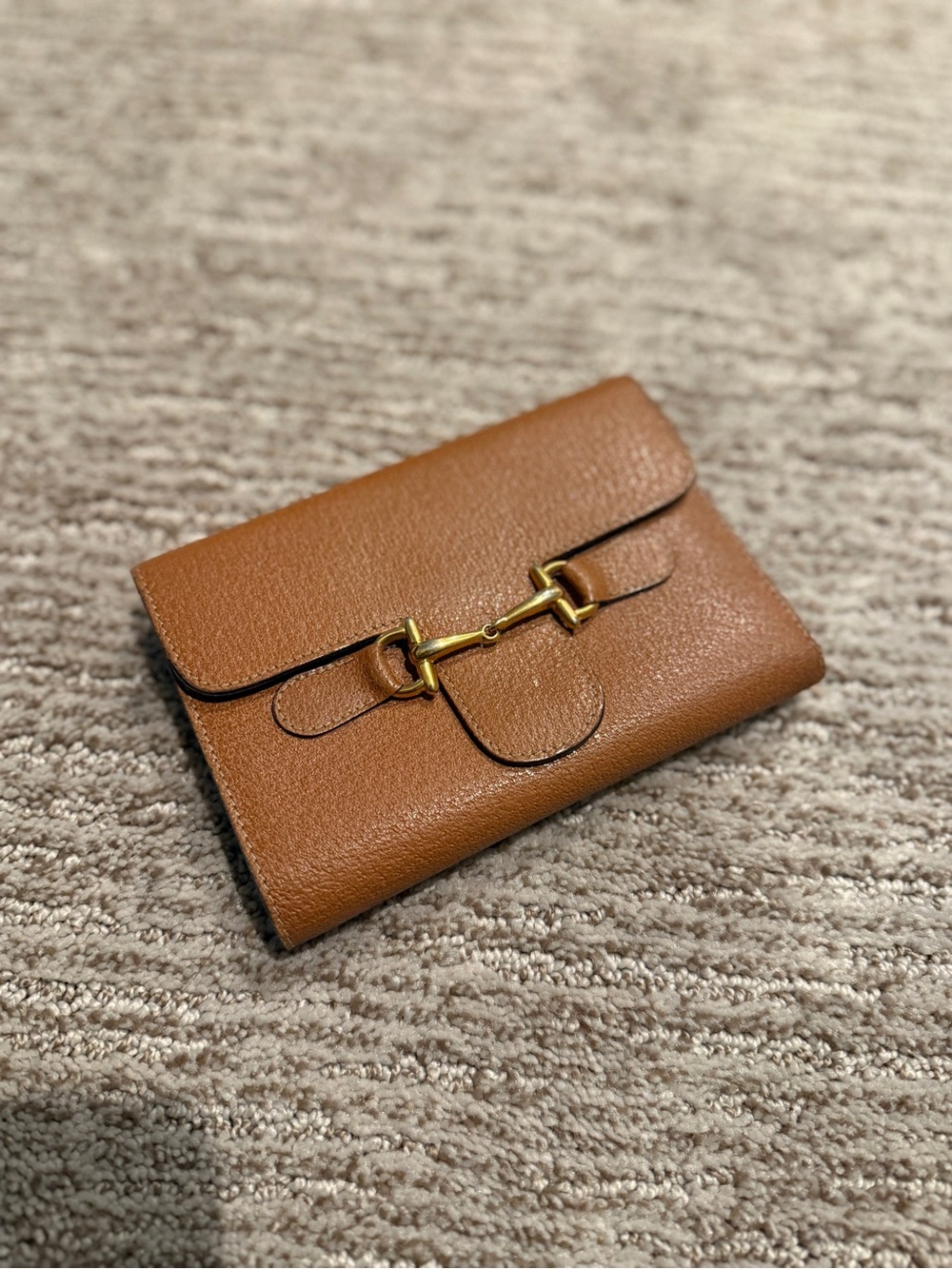 Gucci Brown Leather walllet with Gold Horsebit